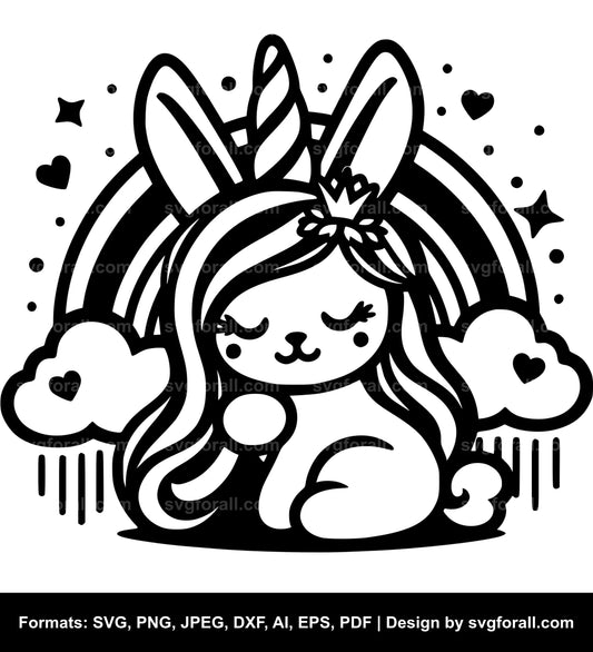 Unicorn Bunny SVG PNG