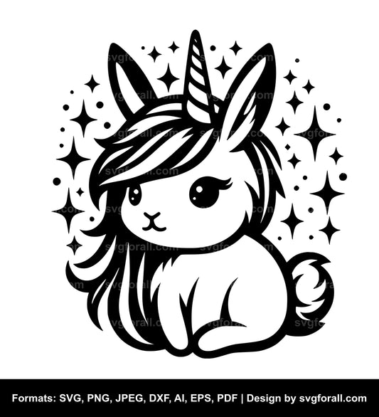 Unicorn Bunny Vector SVG