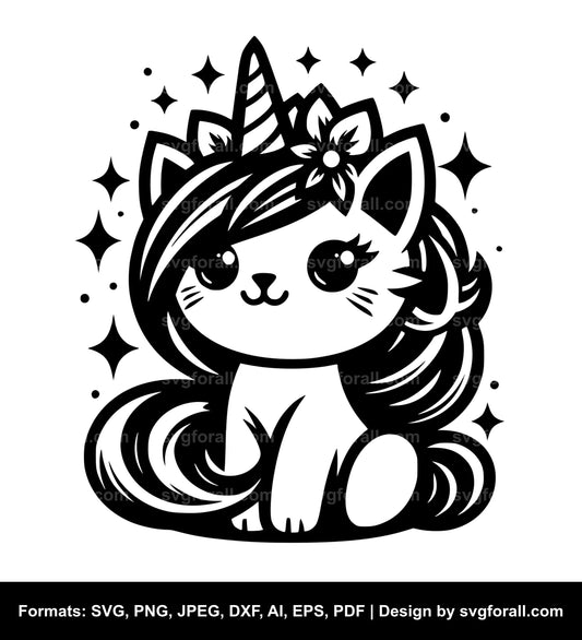 Unicorn Cat Clipart SVG