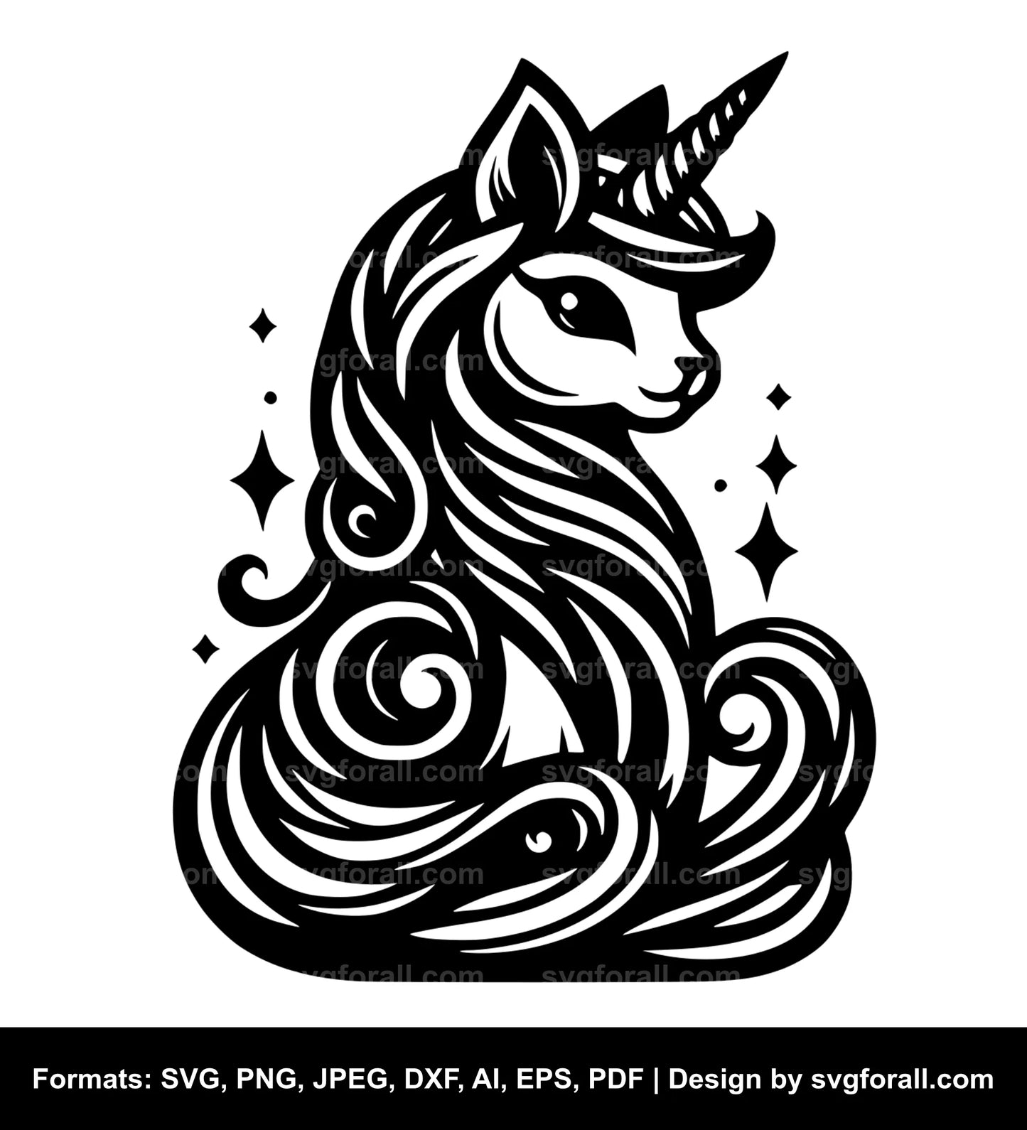 Unicorn Cat SVG Design