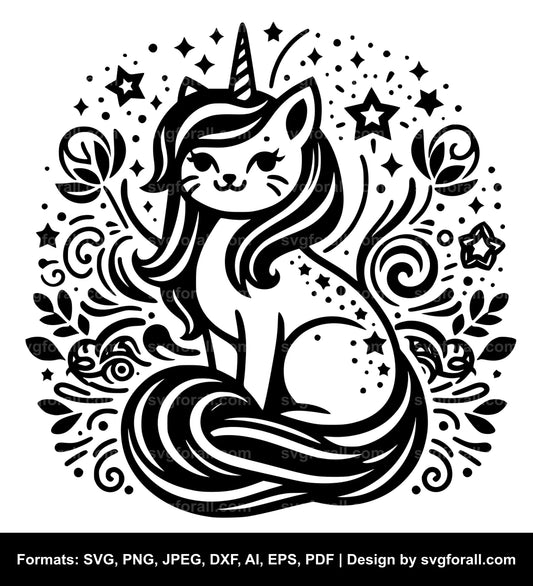 Unicorn Cat SVG Vector