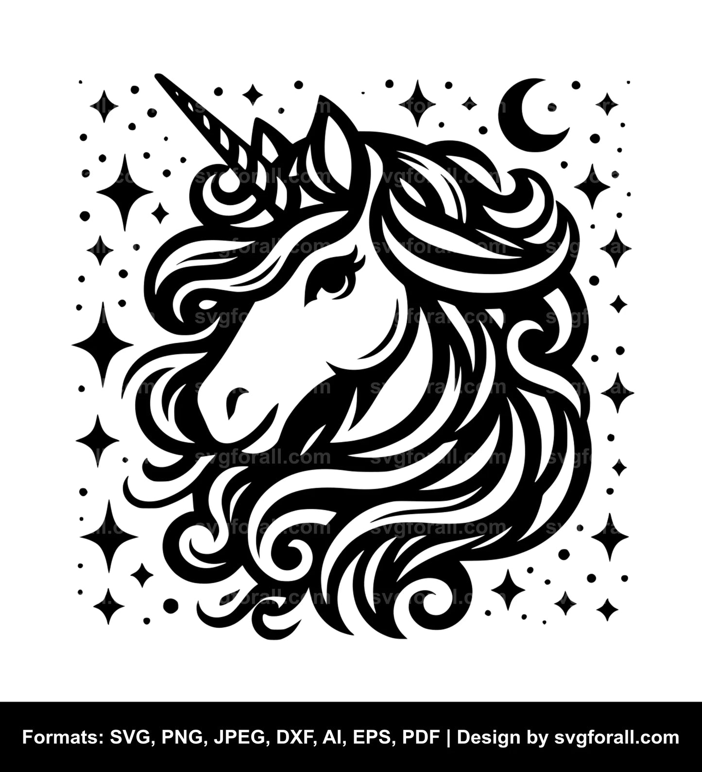 Unicorn Face SVG