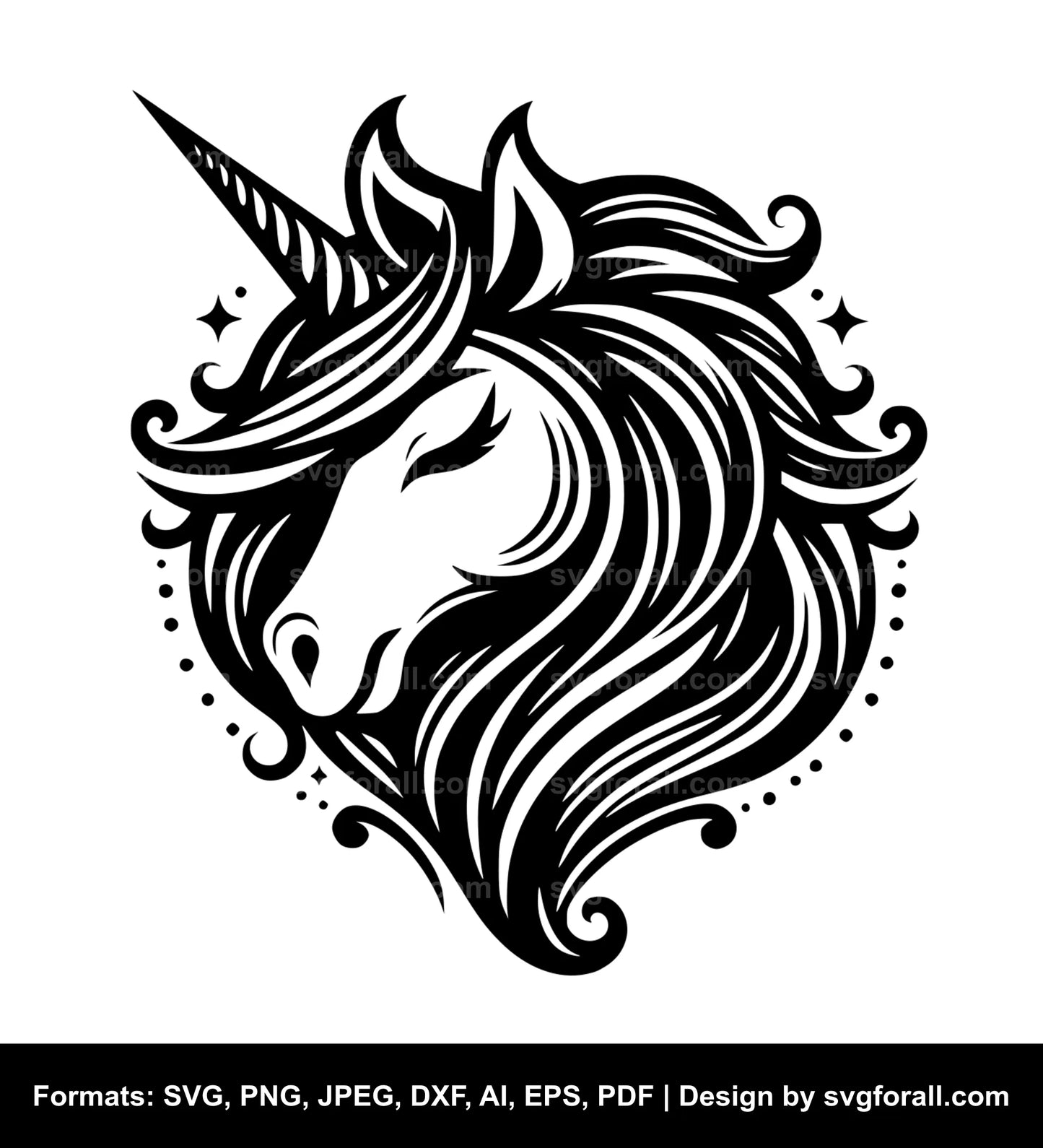 Unicorn Face SVG File