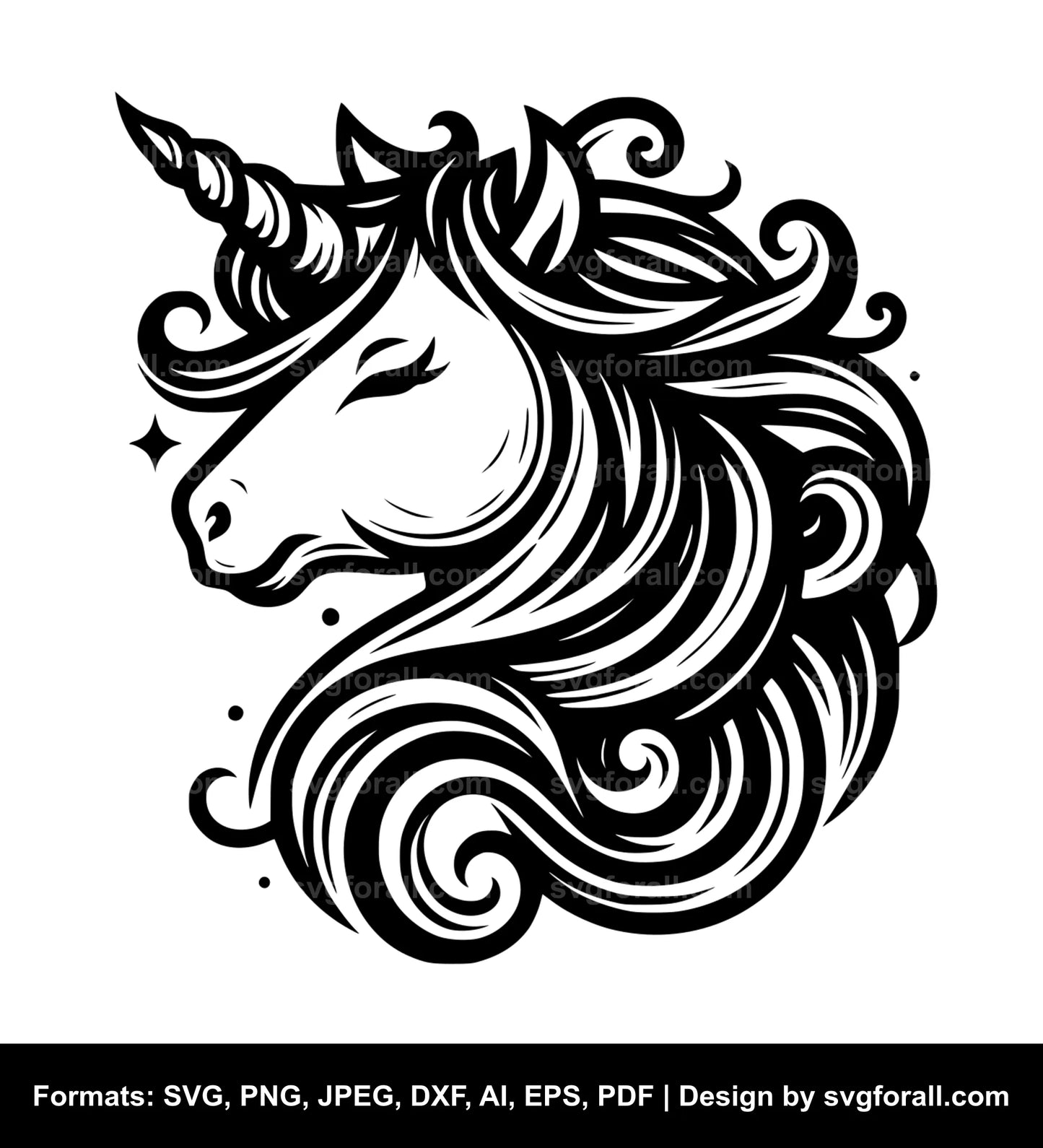 Unicorn Face SVG PNG