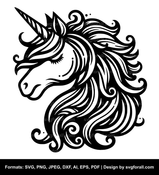 Unicorn Face SVG Vector