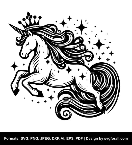 Unicorn With Crown Cricut SVG