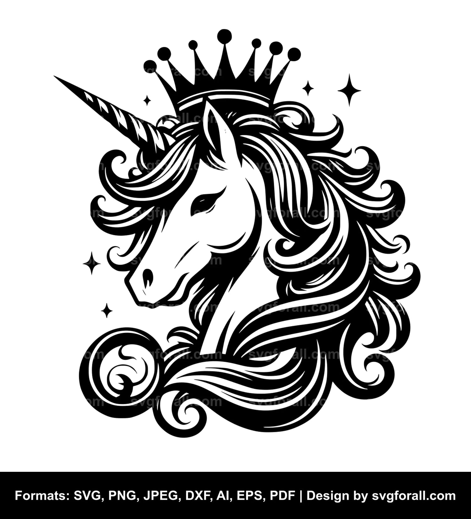 Unicorn With Crown SVG Download