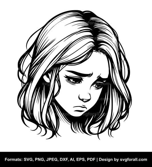 Upset Girl SVG Design