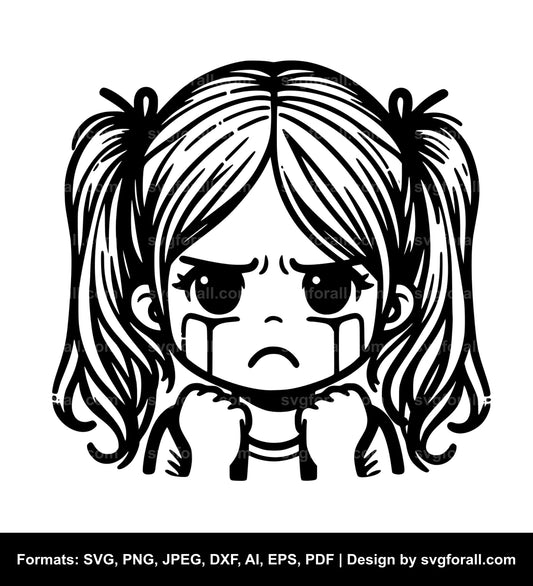 Upset Girl Vector SVG