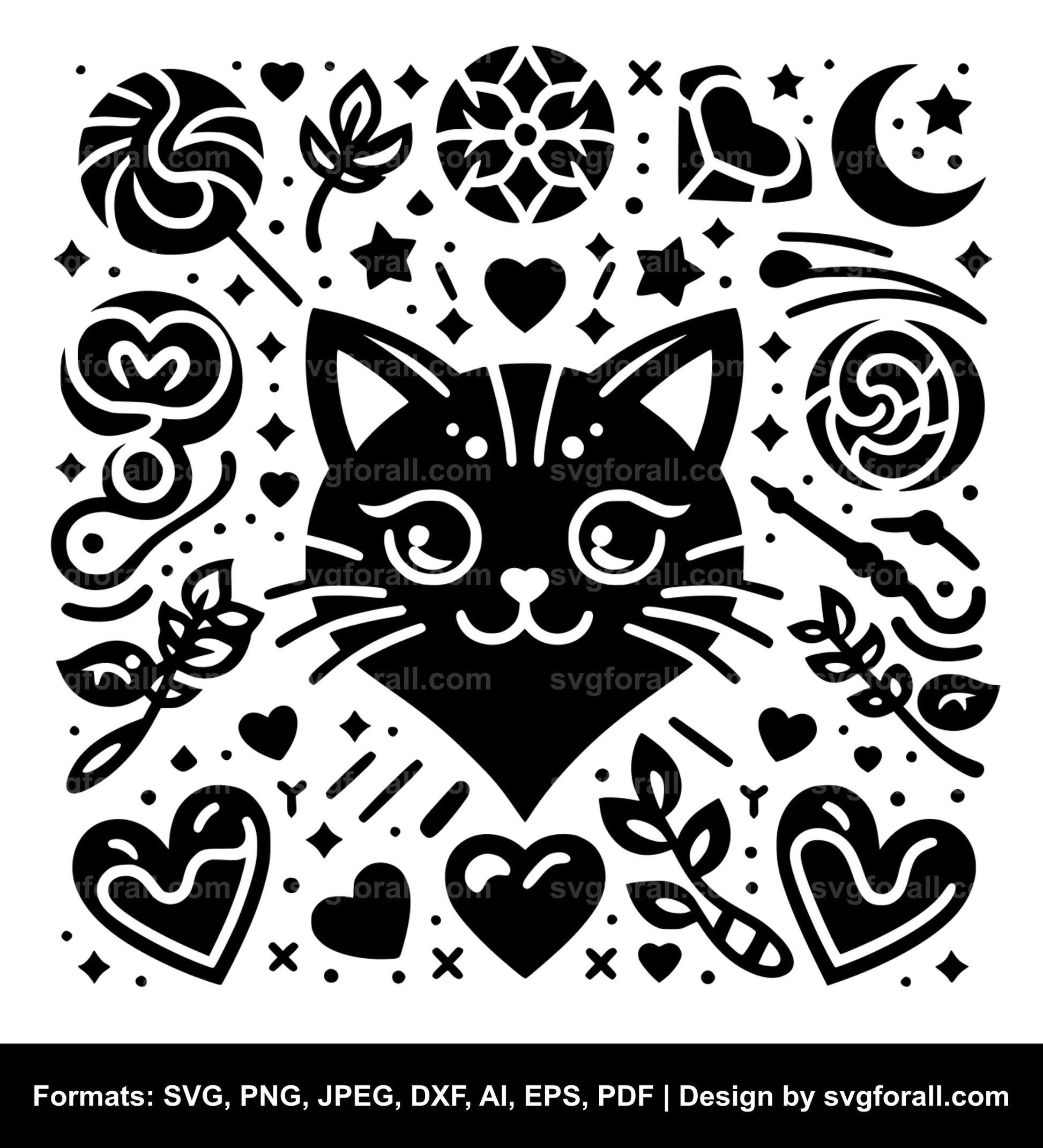 Valentine Cat SVG File