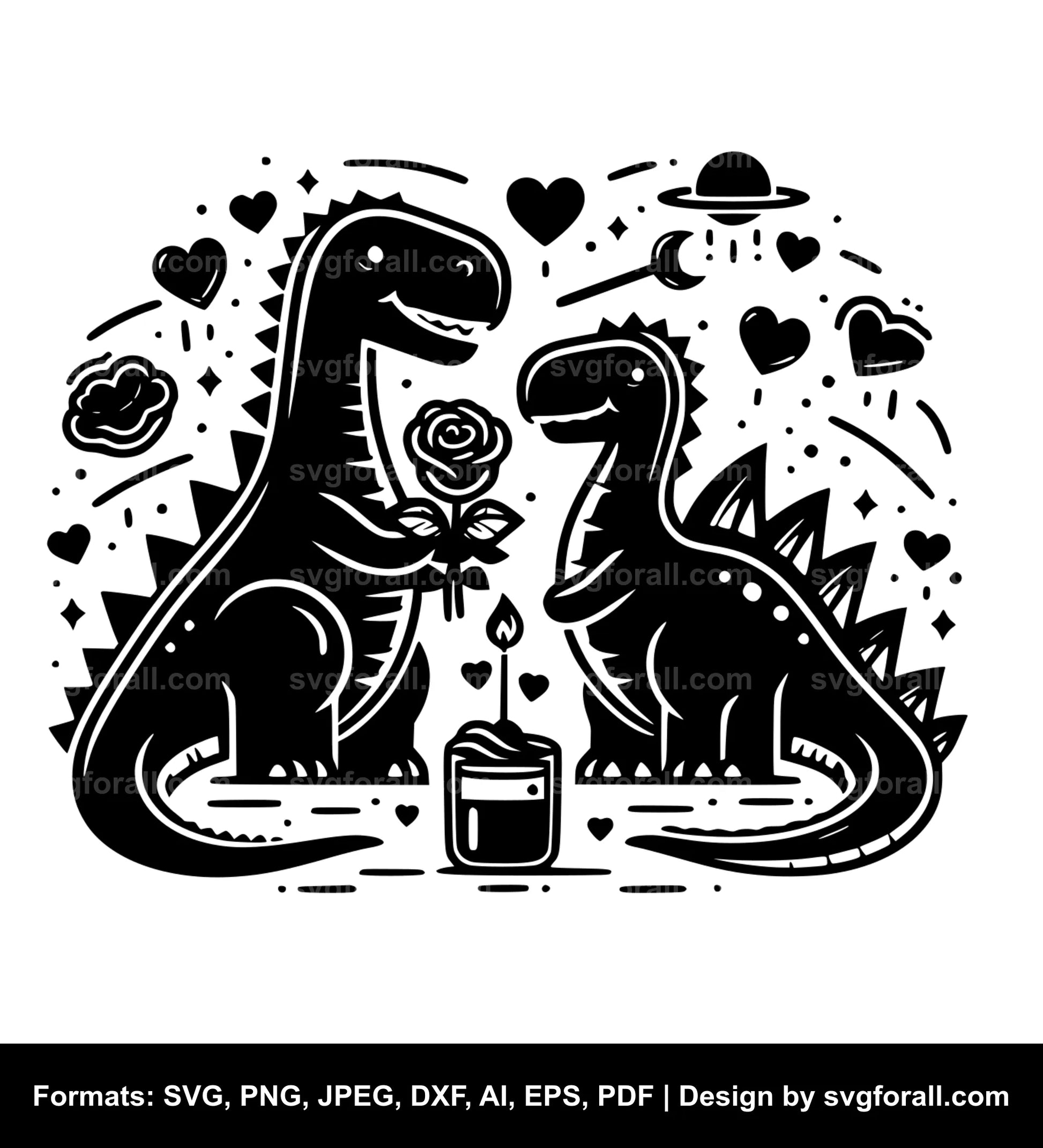 Valentine Dinosaur SVG