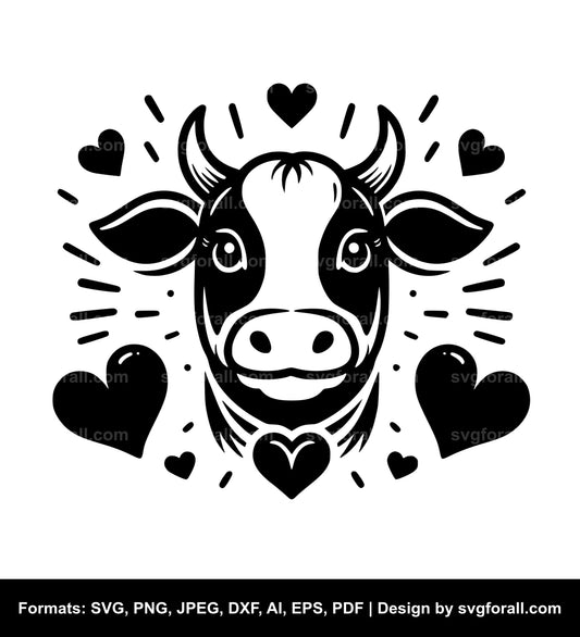 Valentines Cow SVG File