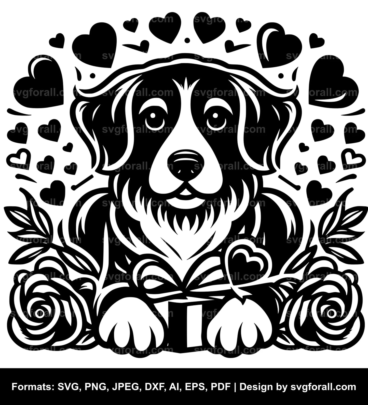 Valentines Dog SVG File