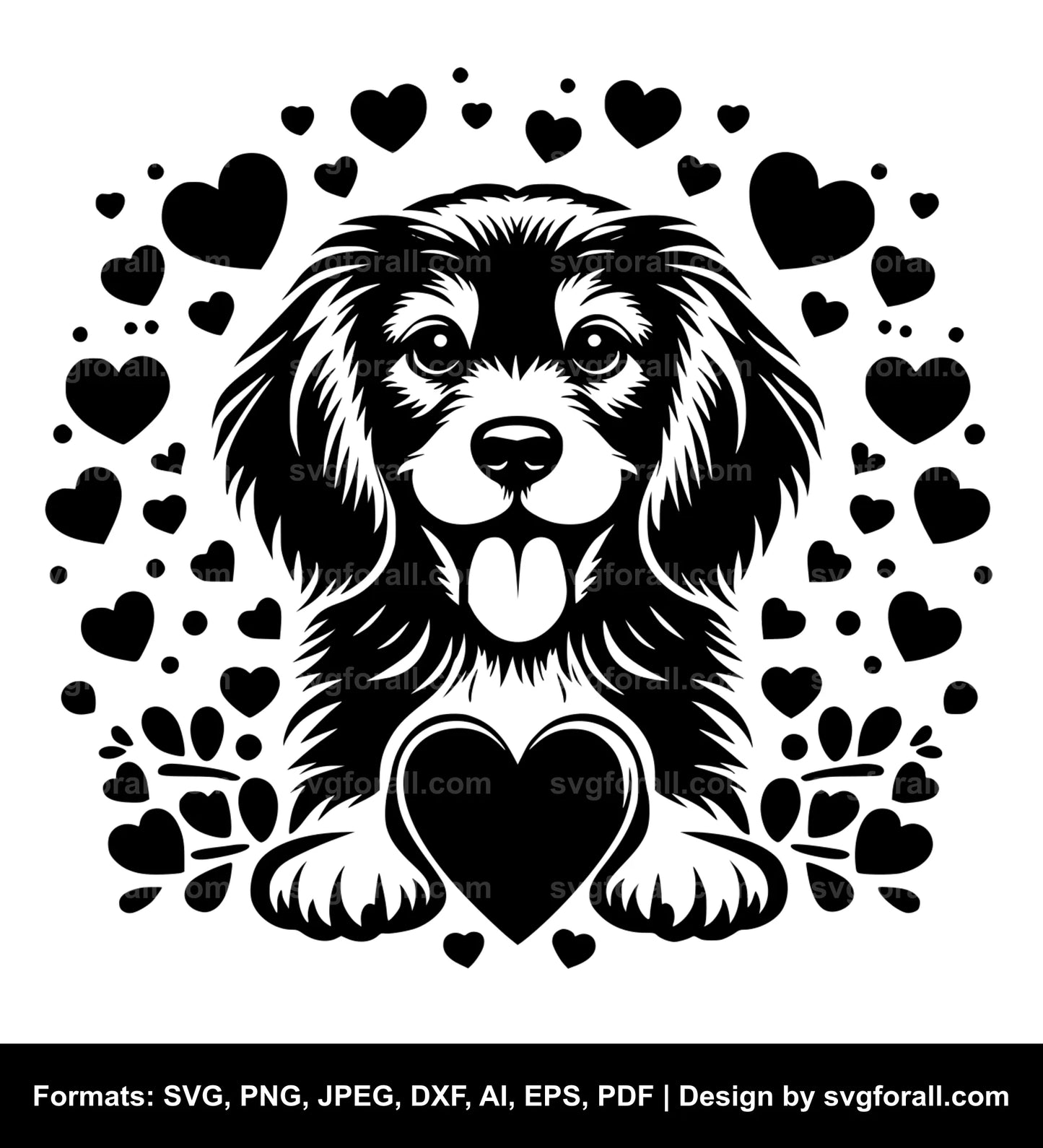 Valentines Dog SVG Vector