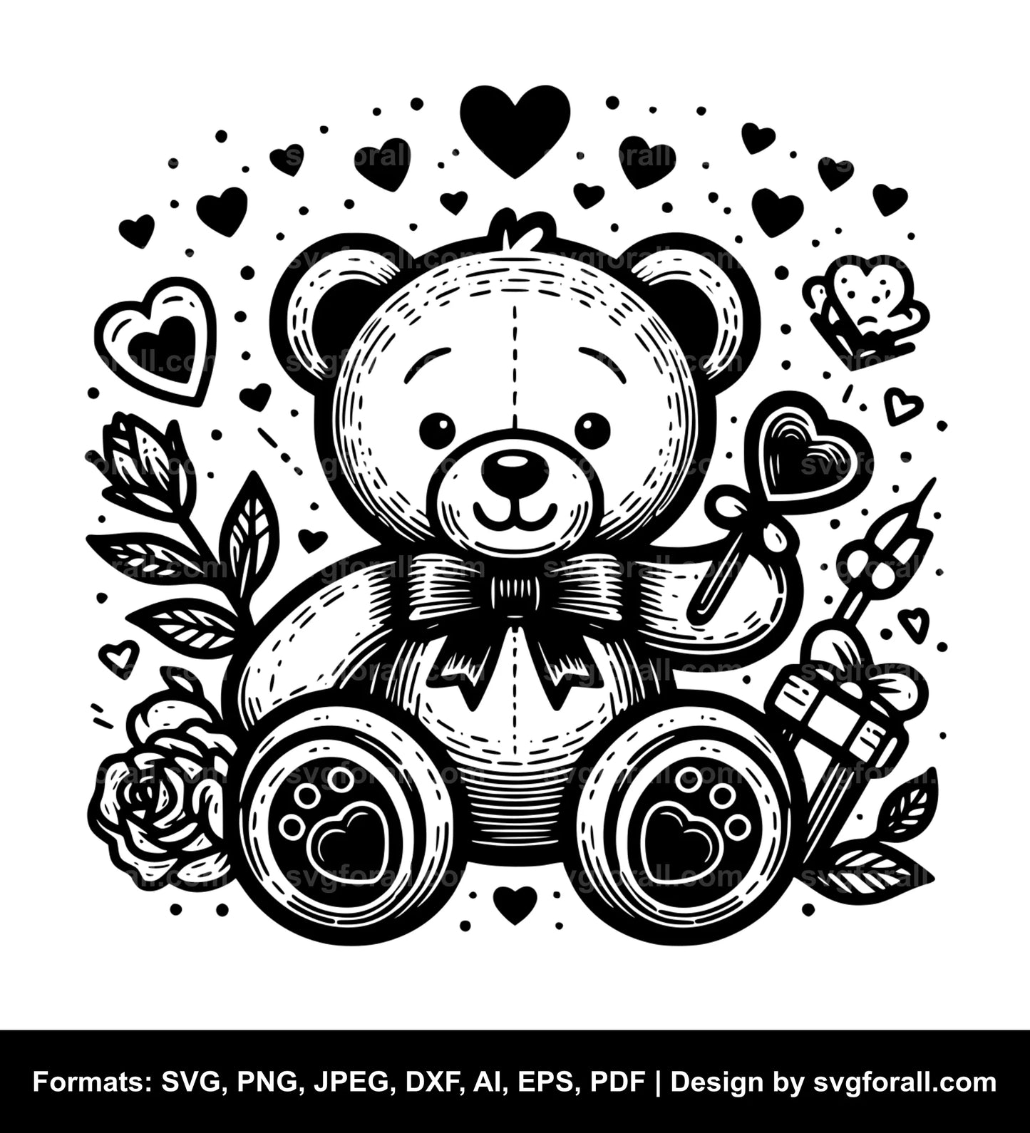 Valentines Teddy Bear Cricut SVG