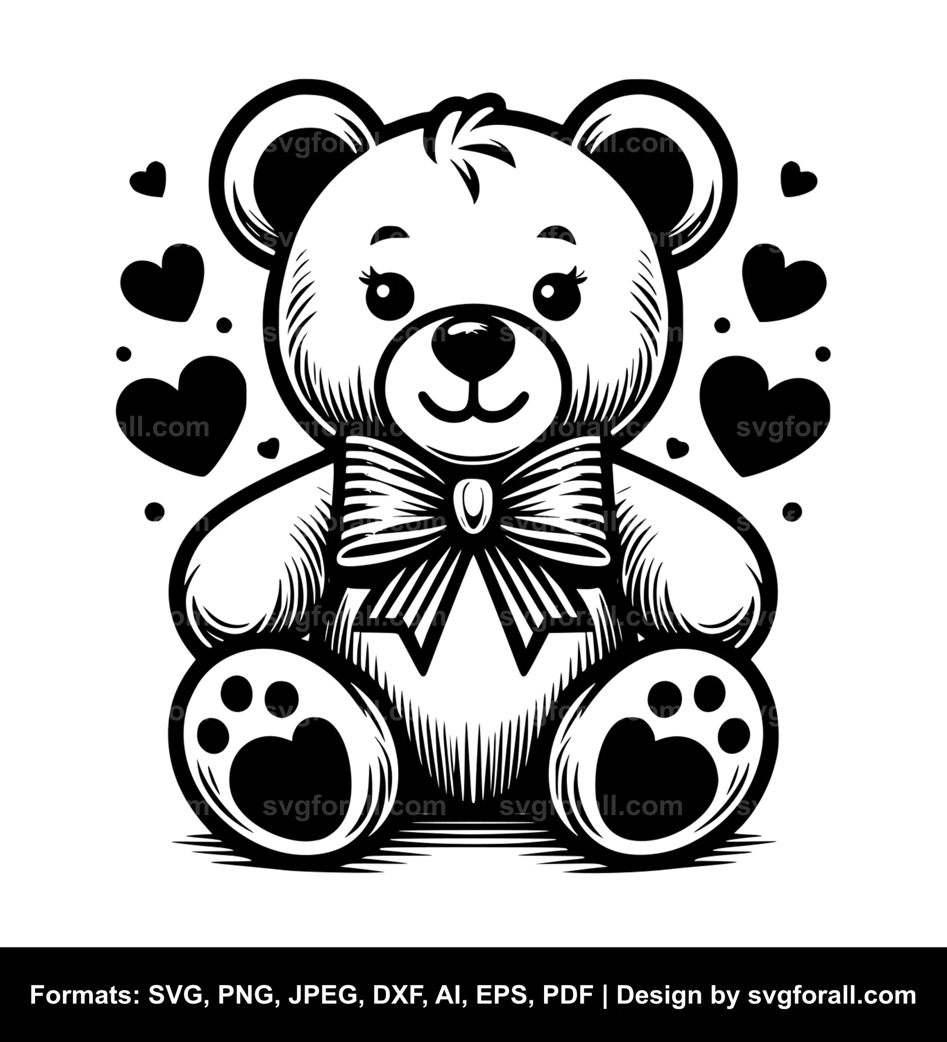 Valentines Teddy Bear SVG