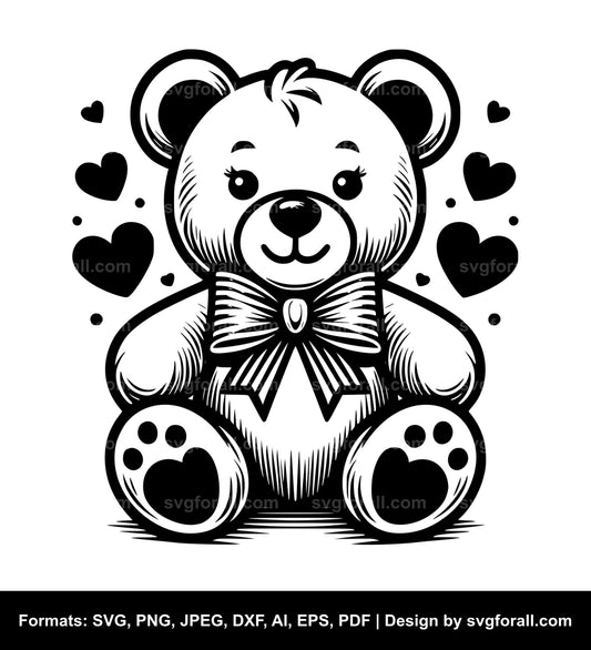 Valentines Teddy Bear SVG