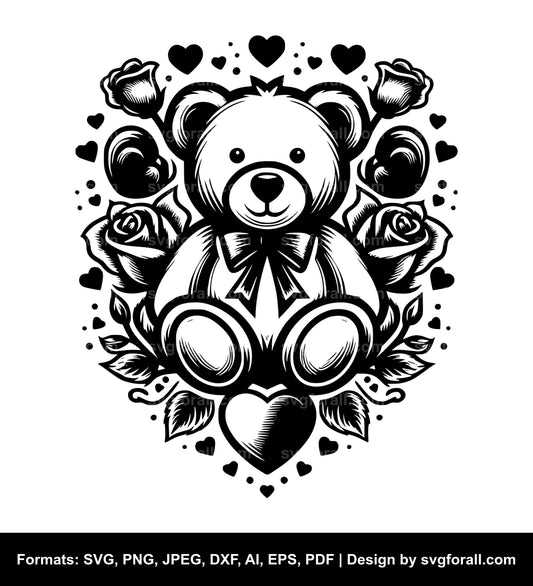 Valentines Teddy Bear SVG File