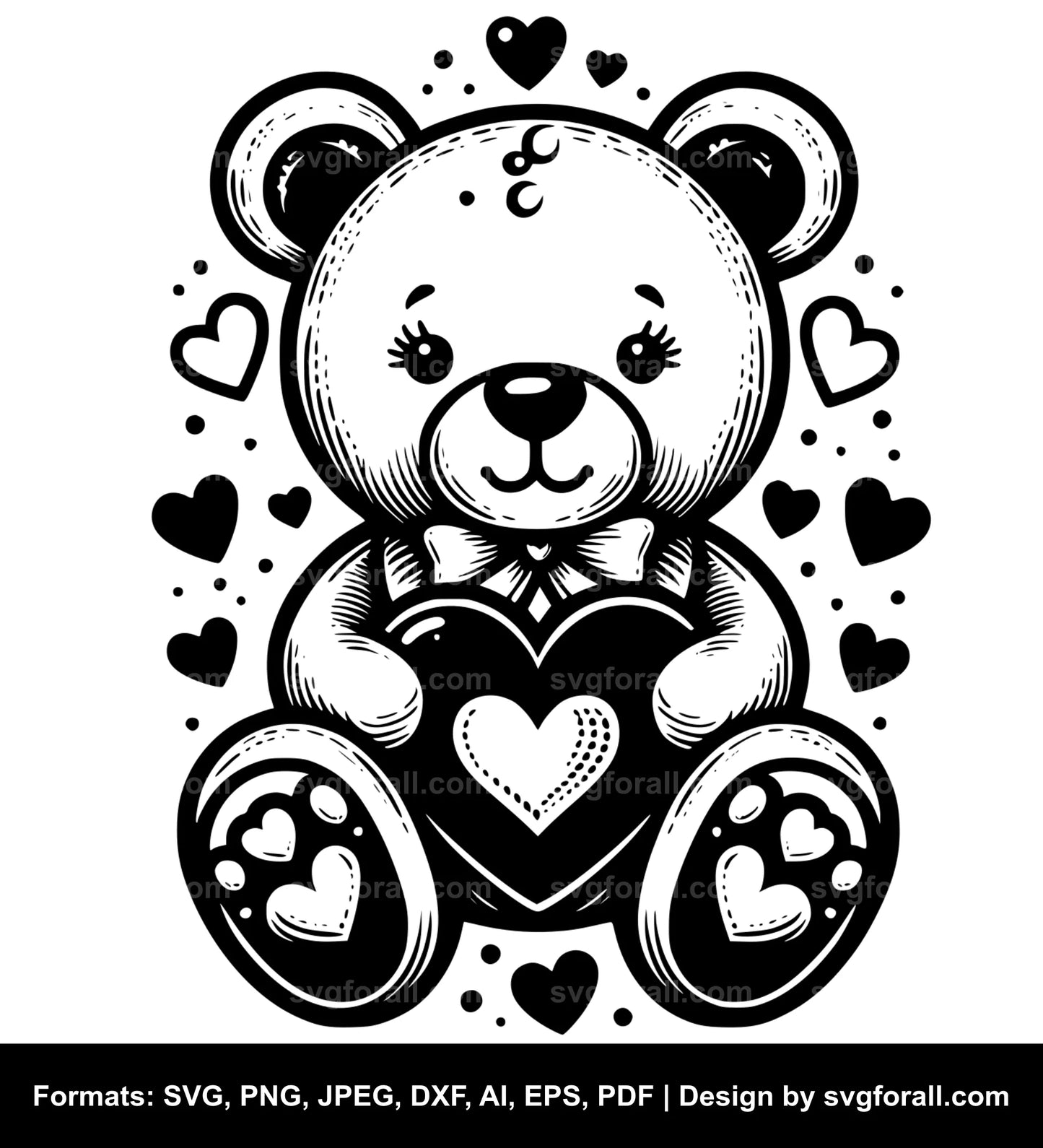 Valentines Teddy Bear SVG PNG