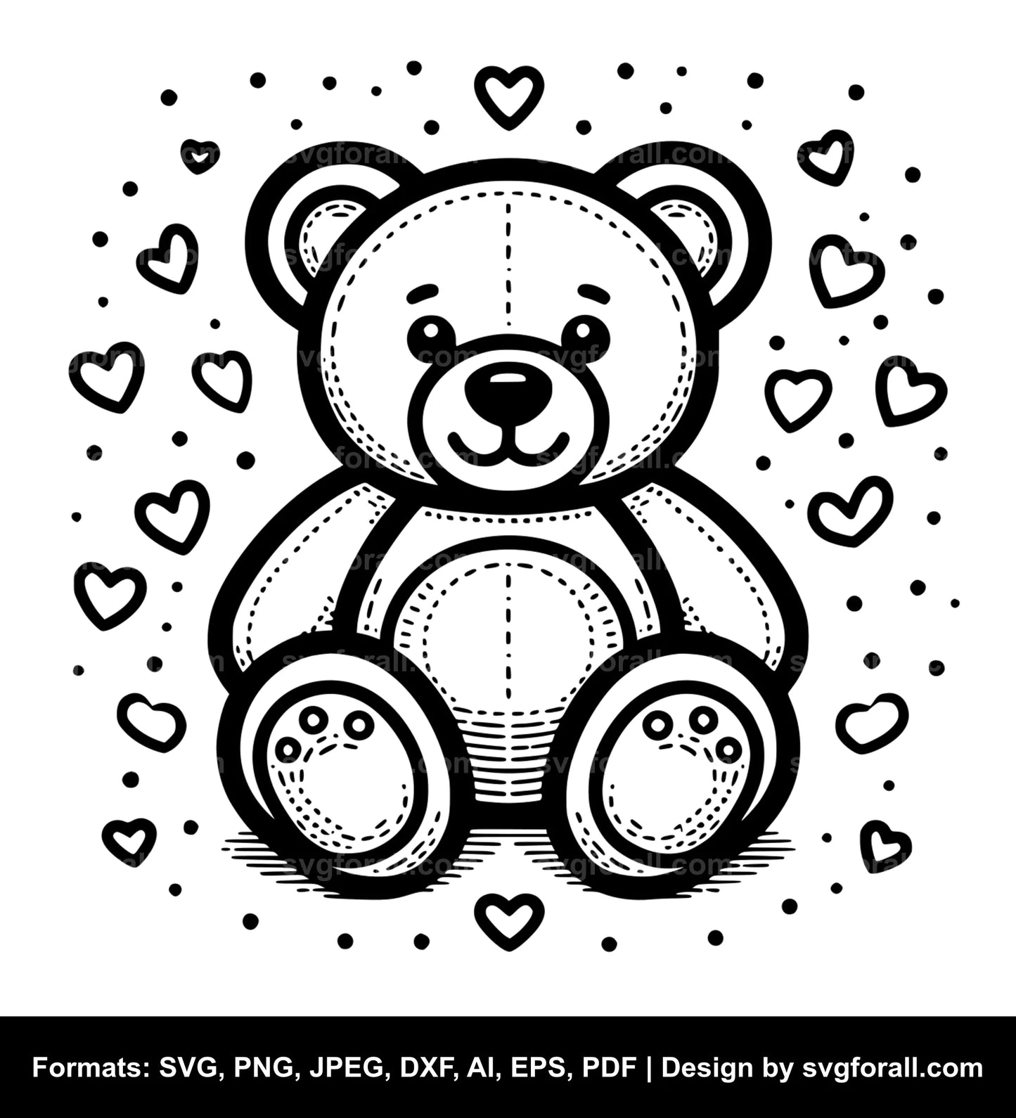 Valentines Teddy Bear Vector SVG