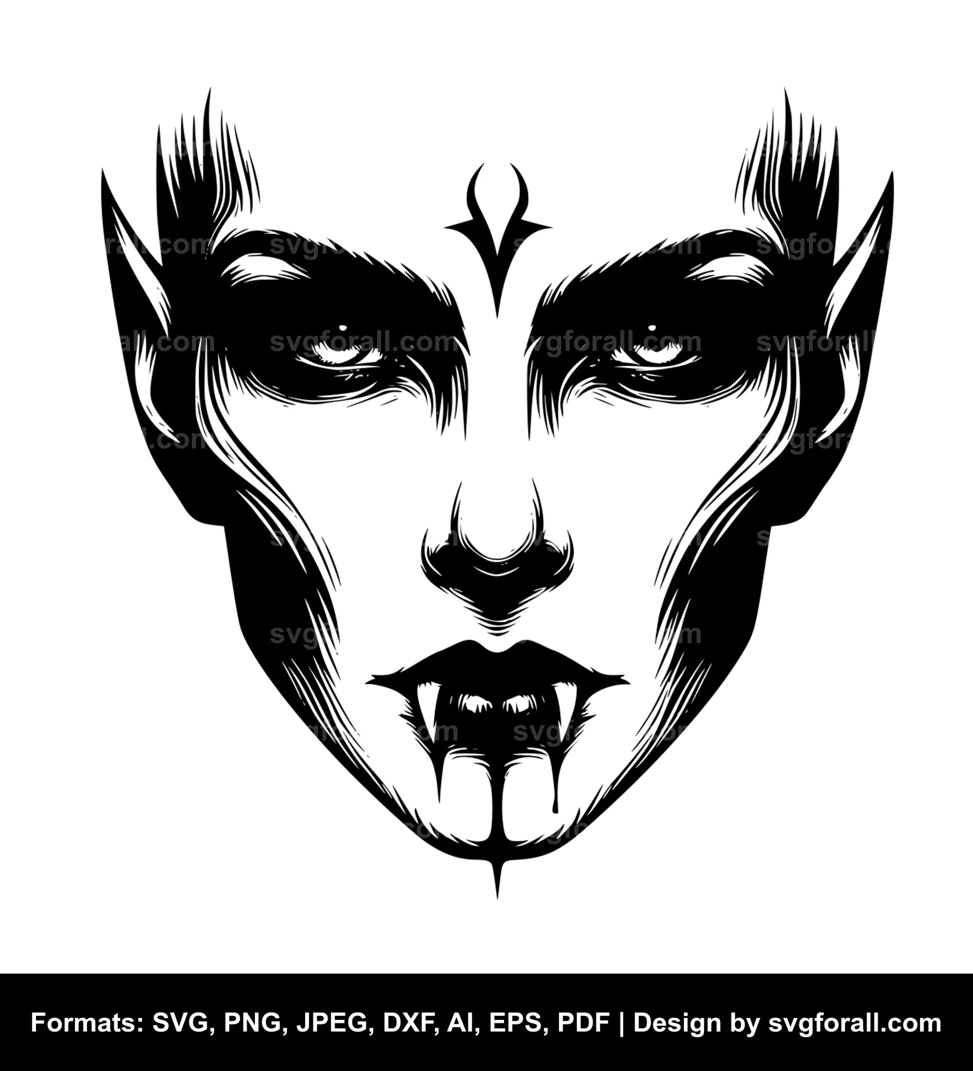 Vampire Face Black SVG