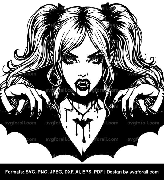 Vampire Girl SVG PNG