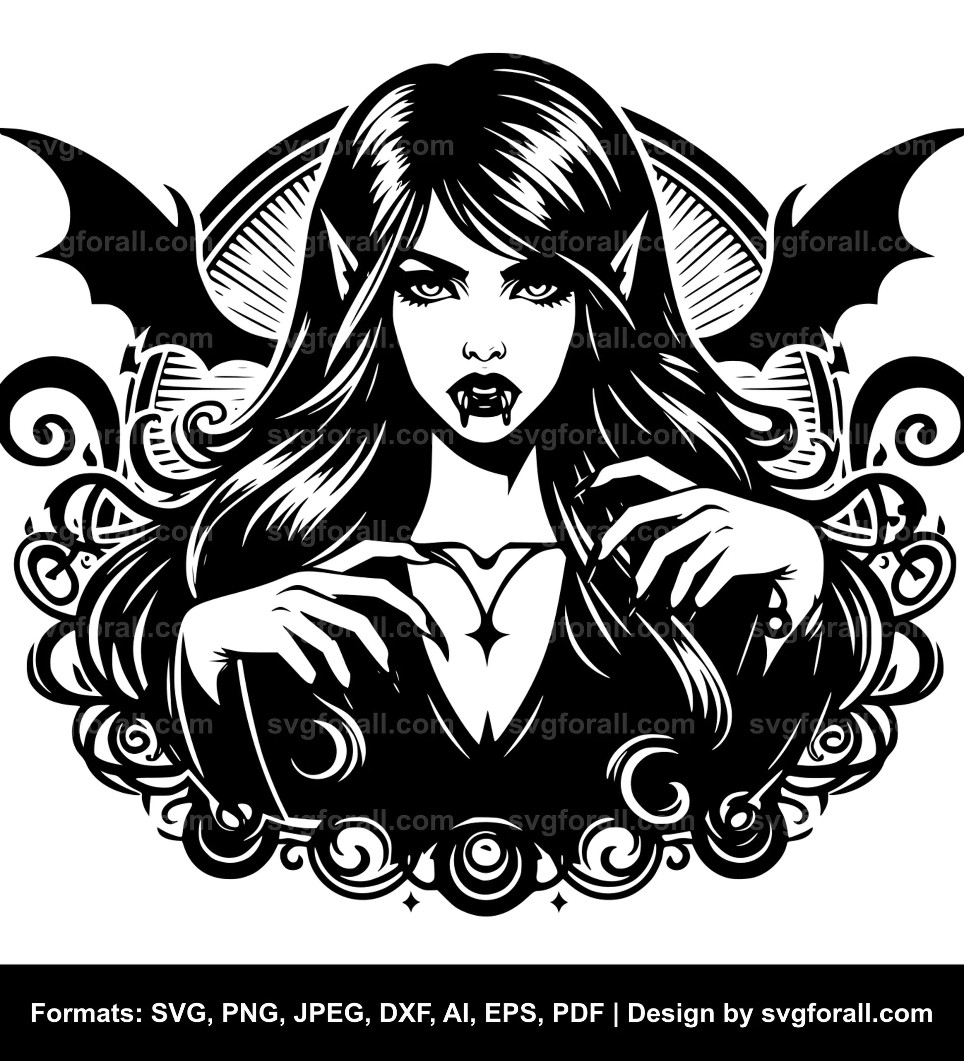 Vampire Girl SVG Vector