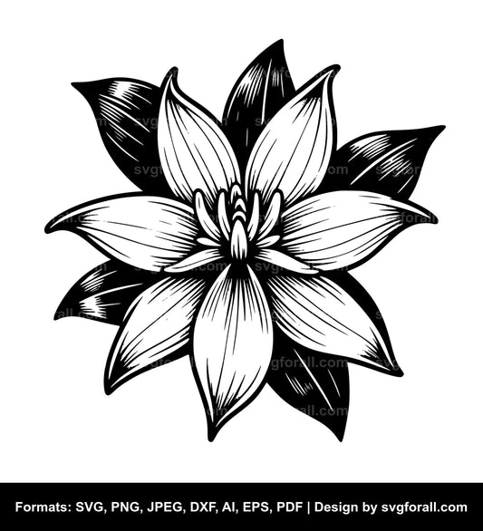 Vanilla Flower Black SVG