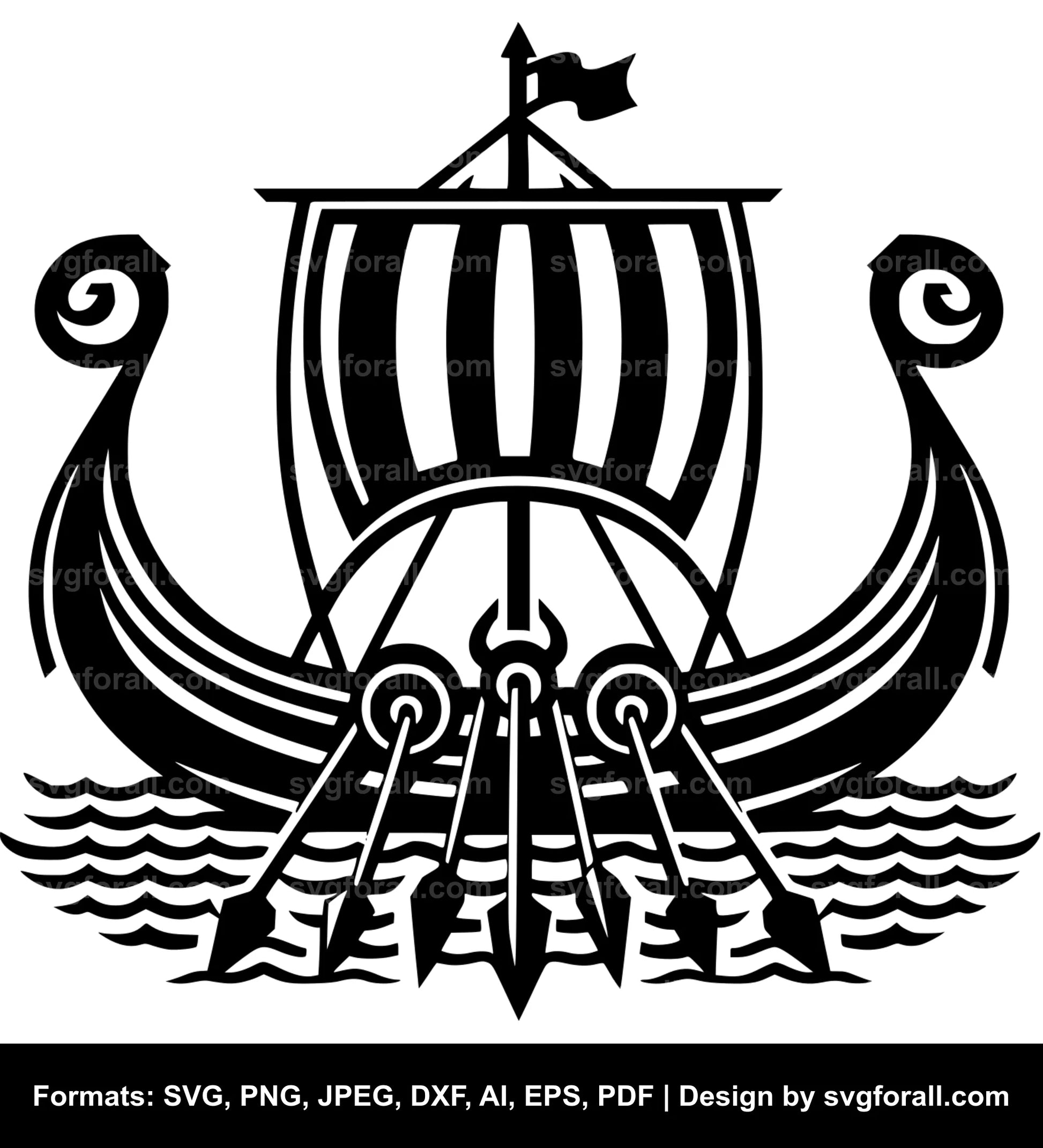 Viking Boat Clipart SVG