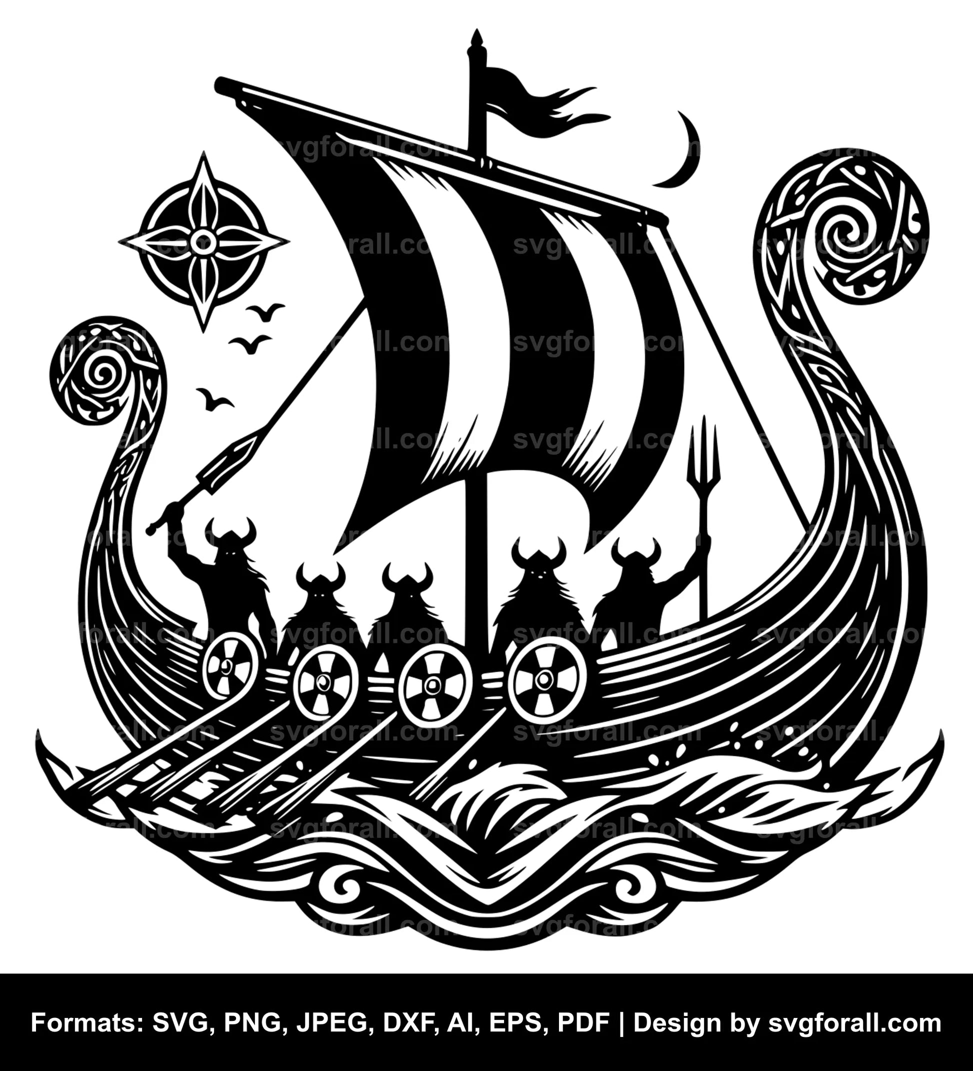 Viking Boat Cricut SVG