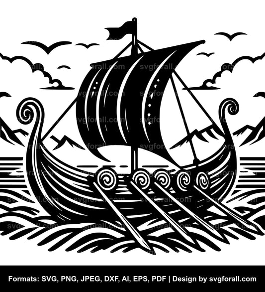 Viking Boat SVG