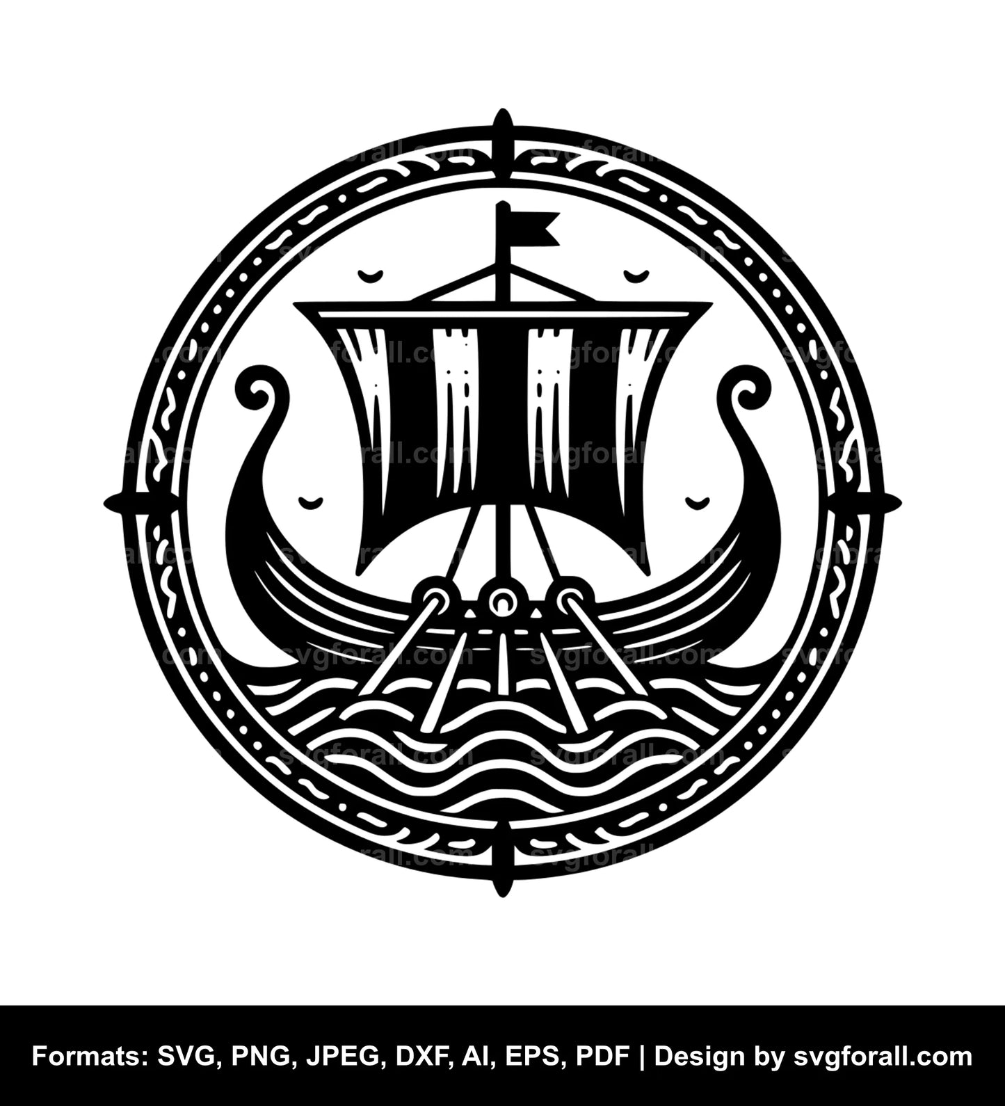 Viking Boat SVG Design