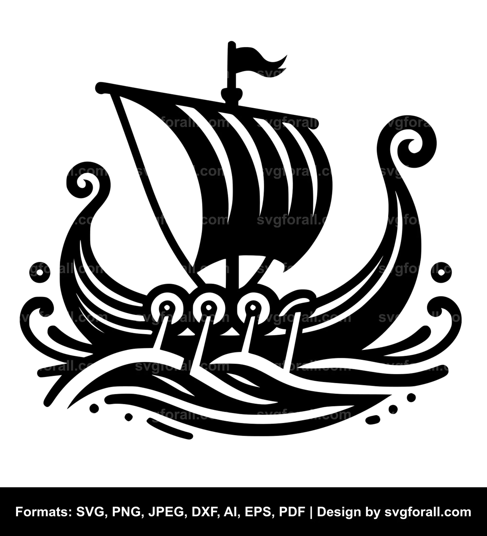 Viking Boat SVG Vector