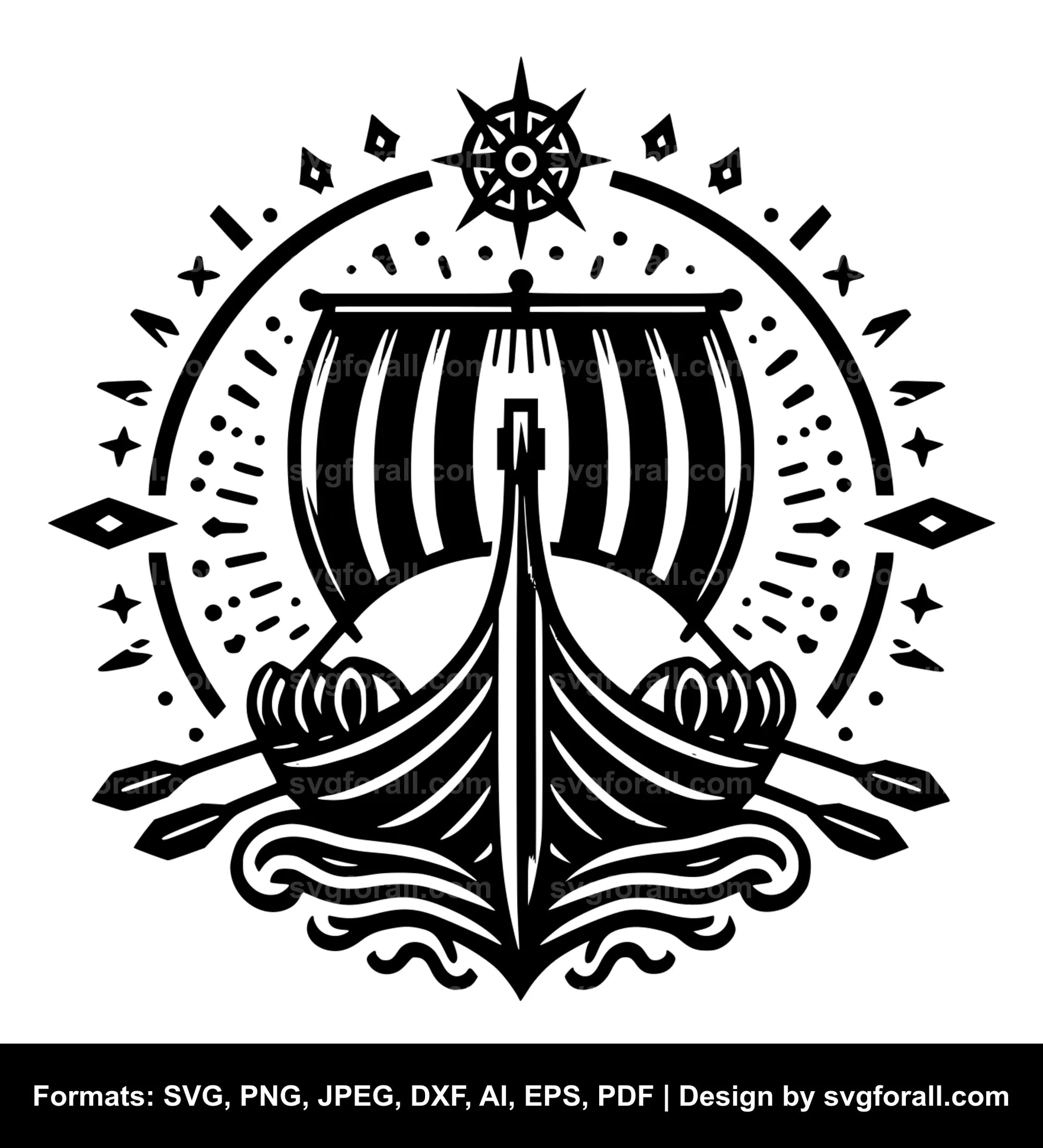 Viking Boat Vector SVG