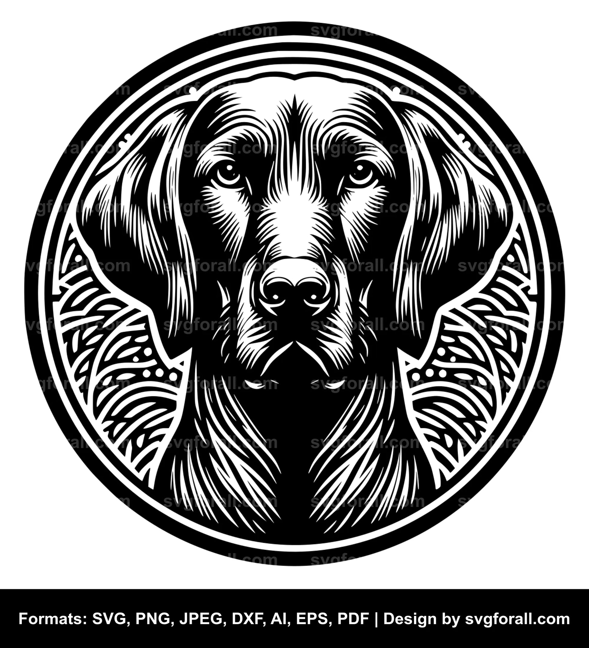 Vizsla Dog SVG Vector