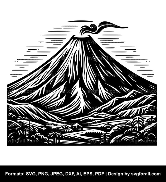 Volcano SVG Vector