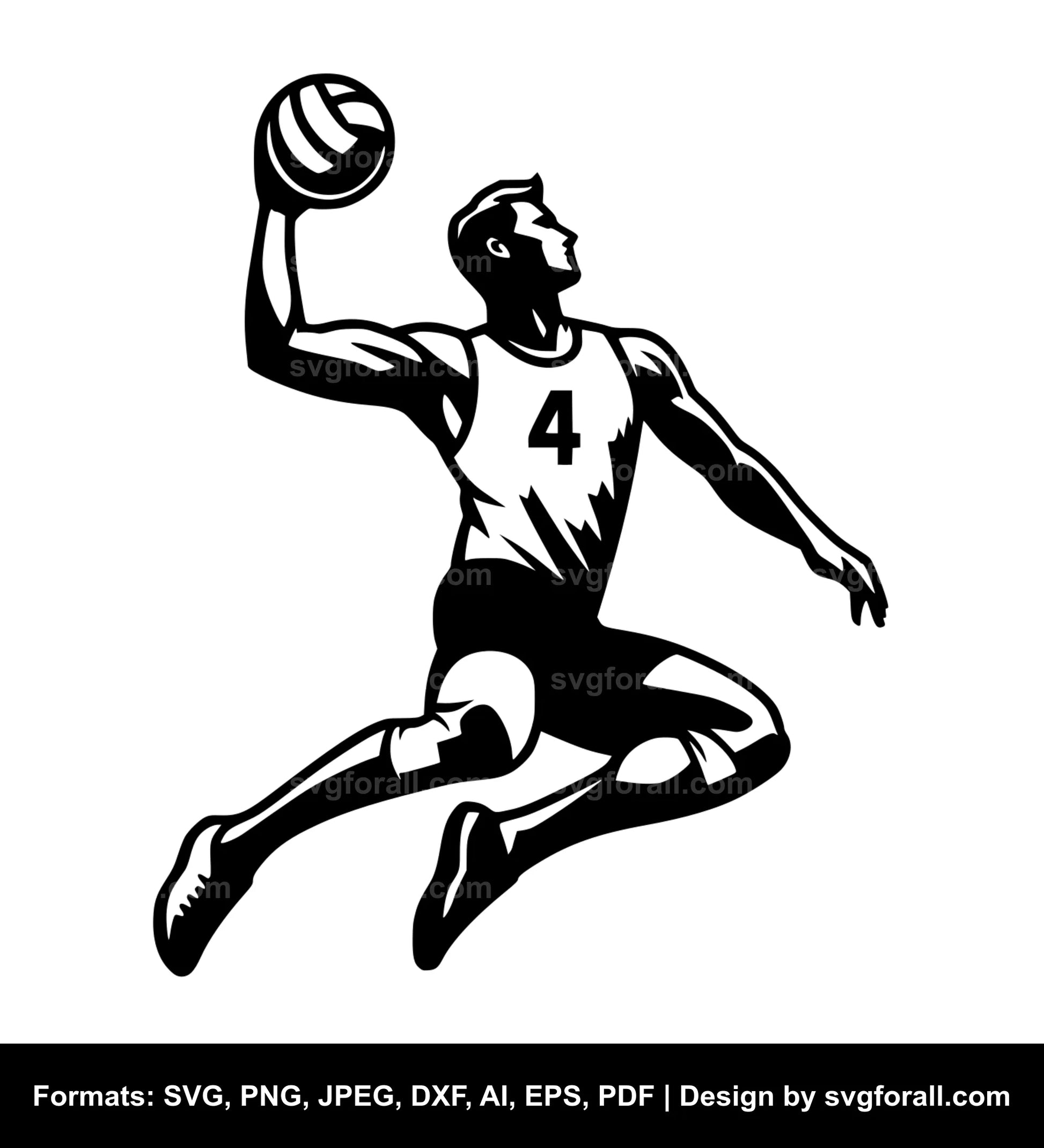 Volleyball Player SVG Vector