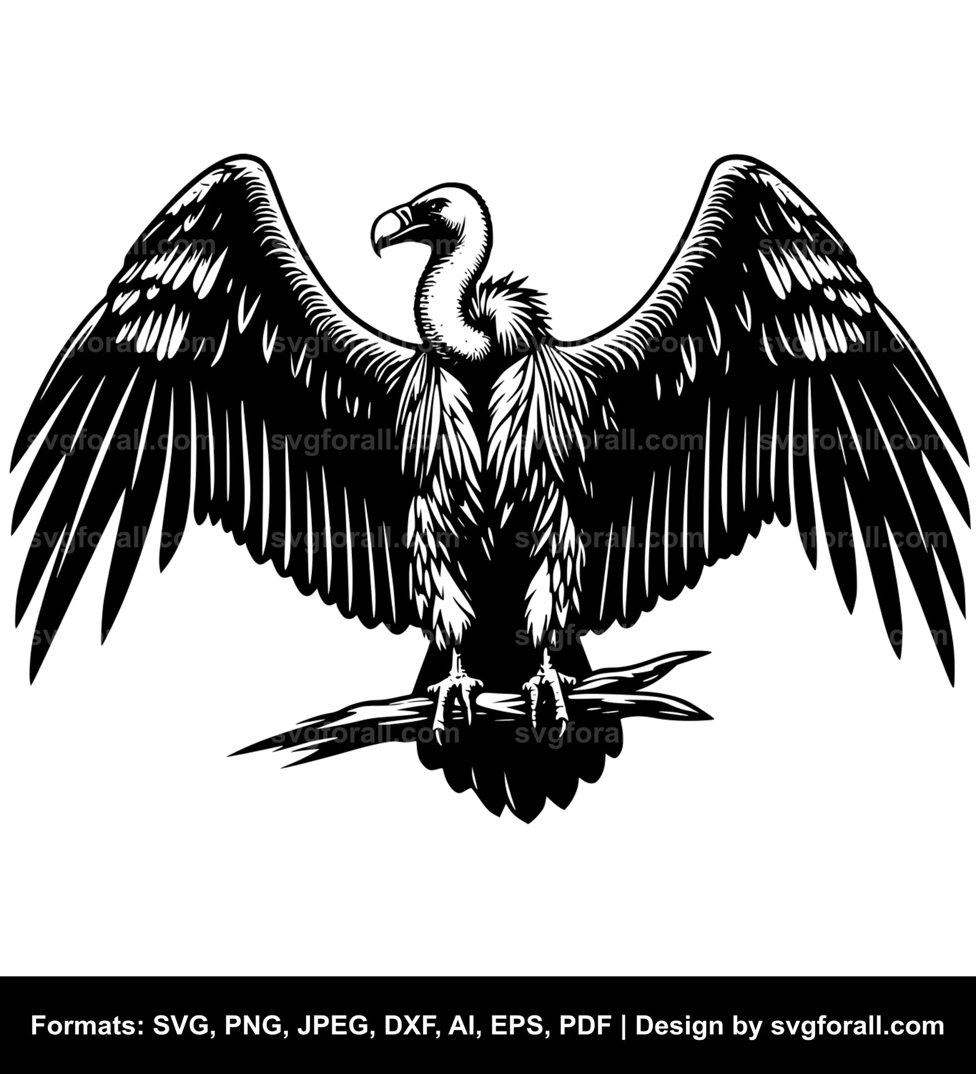 Vulture Bird Black SVG