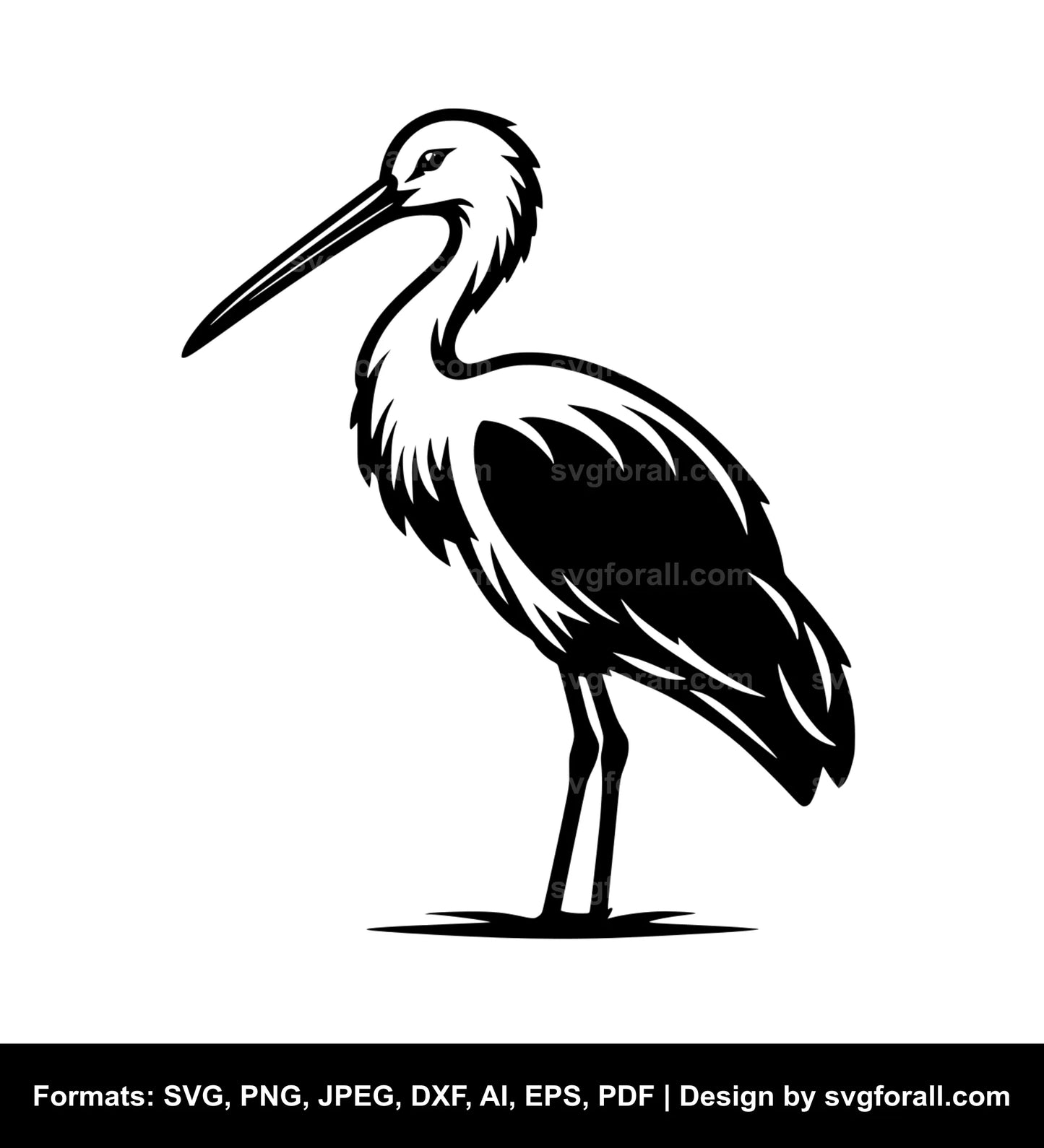 Wading Bird Black SVG