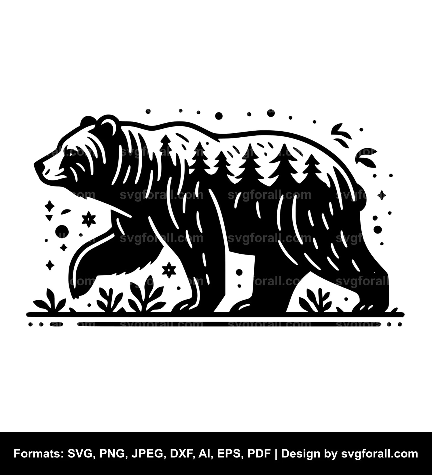 Walking Bear Cricut SVG