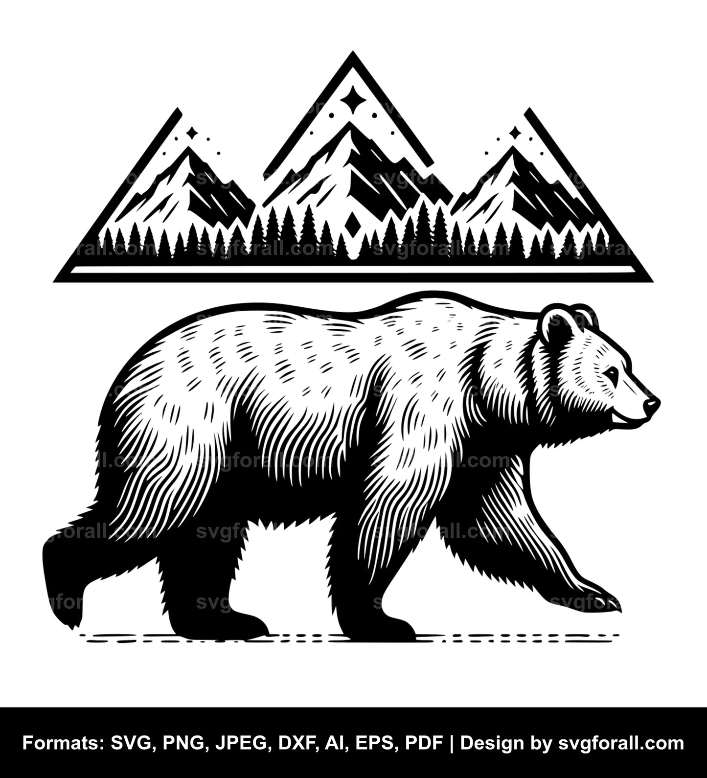 Walking Bear SVG PNG