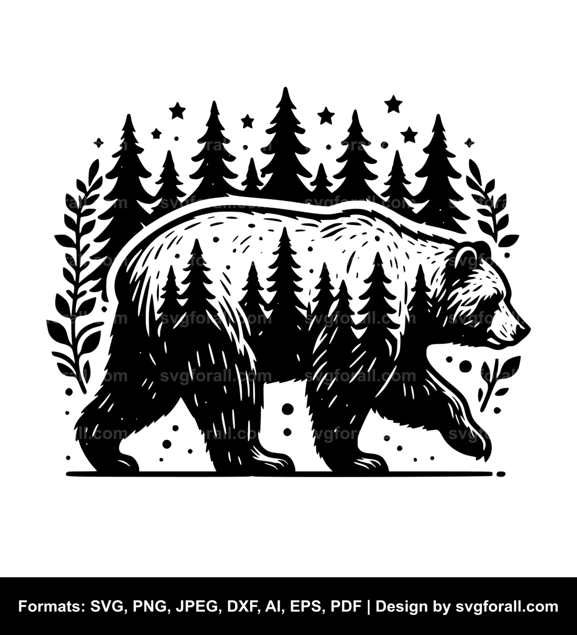 Walking Bear SVG Vector