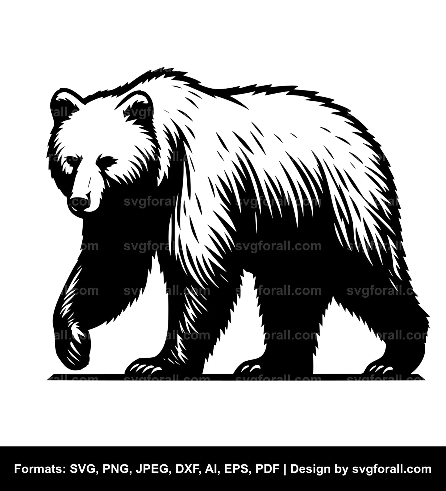 Walking Bear Vector SVG