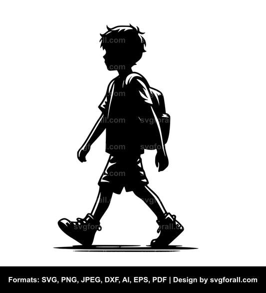 Walking Boy Black SVG