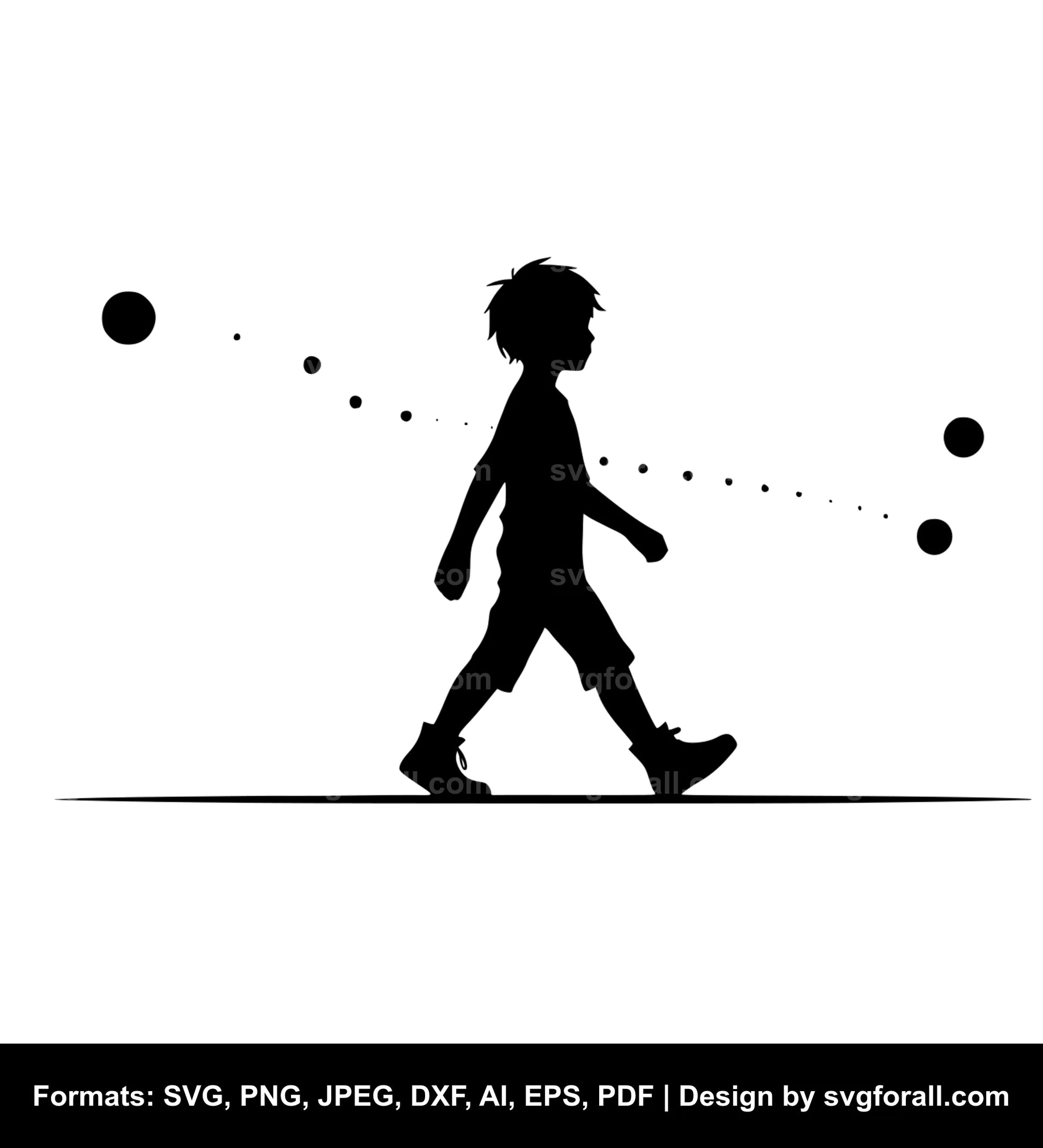 Walking Boy SVG PNG