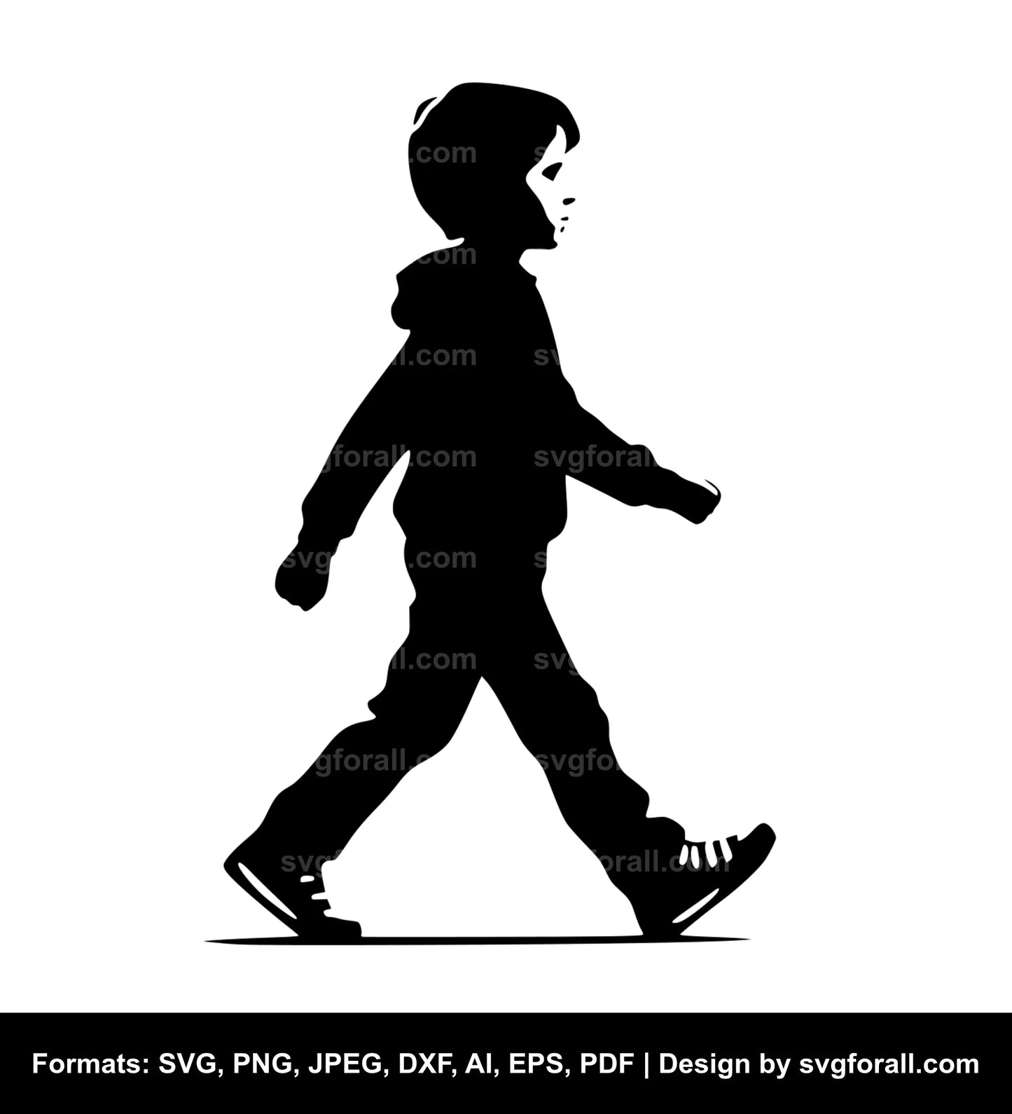 Walking Boy SVG Vector