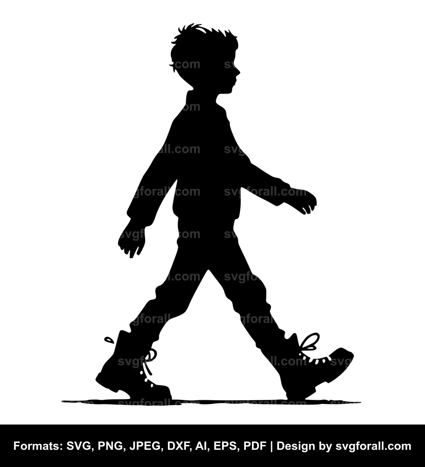 Walking Boy Vector SVG