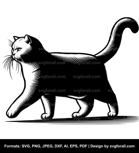 Walking Cat SVG File