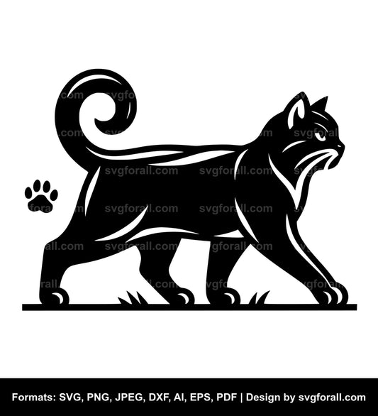 Walking Cat SVG Vector