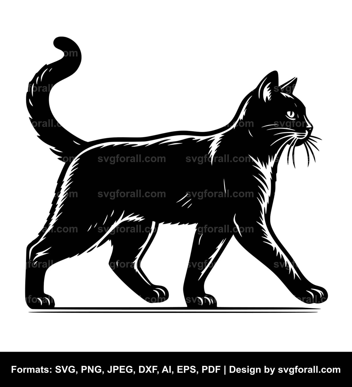 Walking Cat Vector SVG